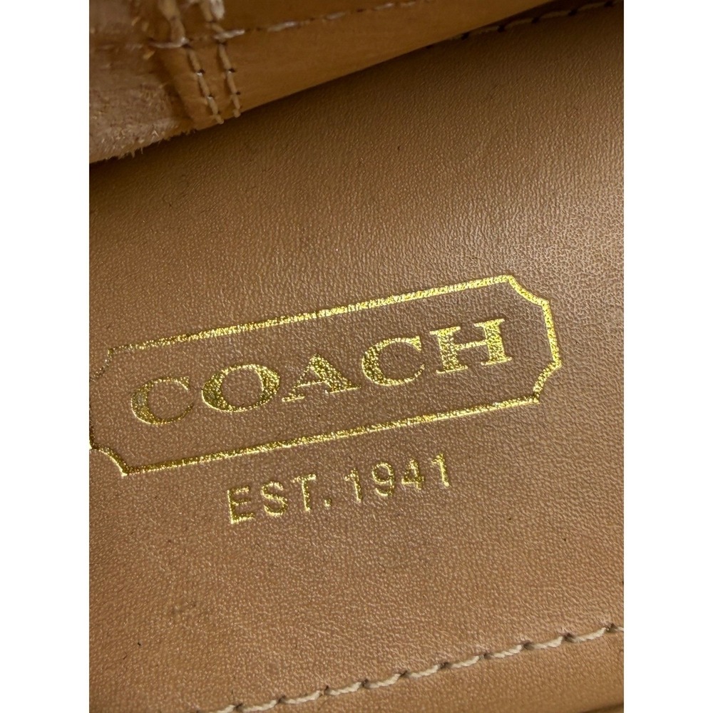Coach Avril Brown Leather Driving Loafers Brass Buckle Flats Womens Slip On 9B - Picture 8 of 9